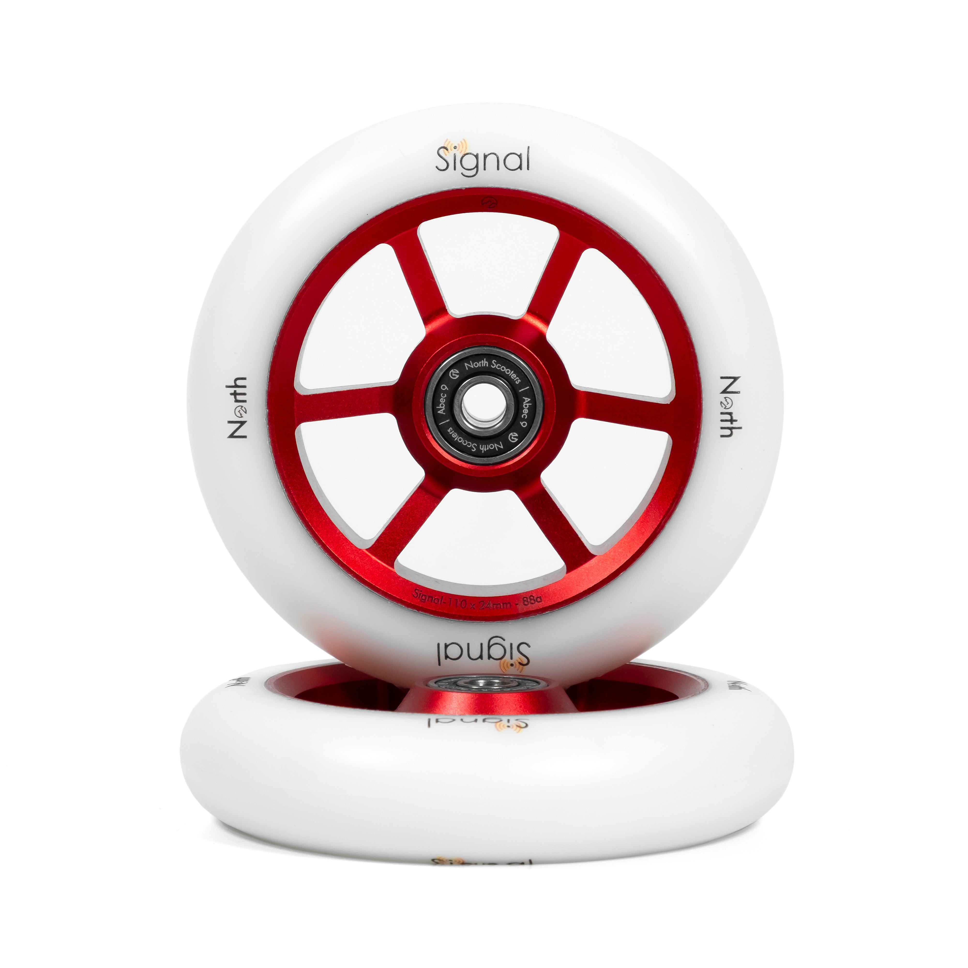 north-signal-v3-stunt-scooter-rollen-110mm-rot-wei-pu image 2