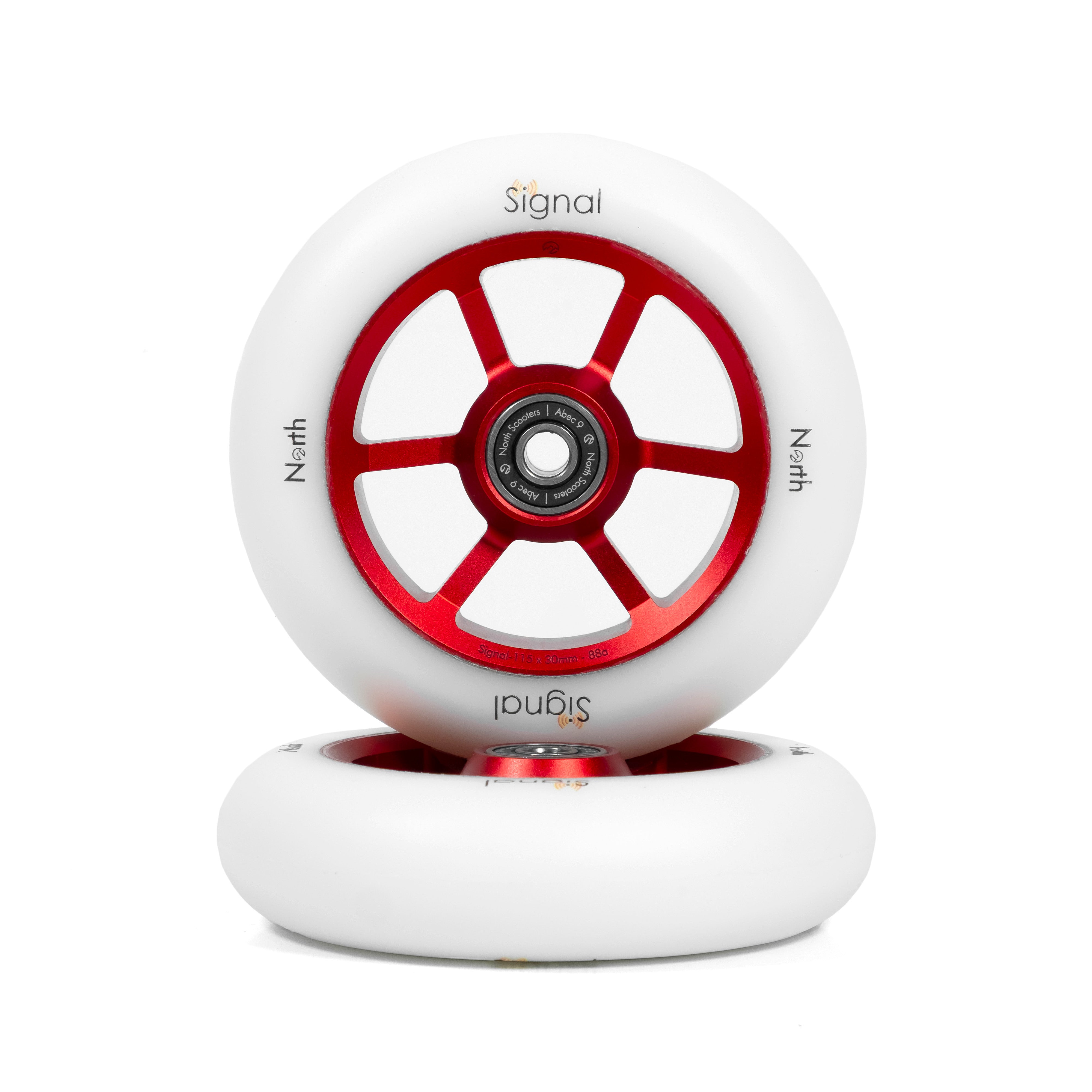 north-signal-v3-stunt-rolle-115mm-rot-wei-88a-paar image 2