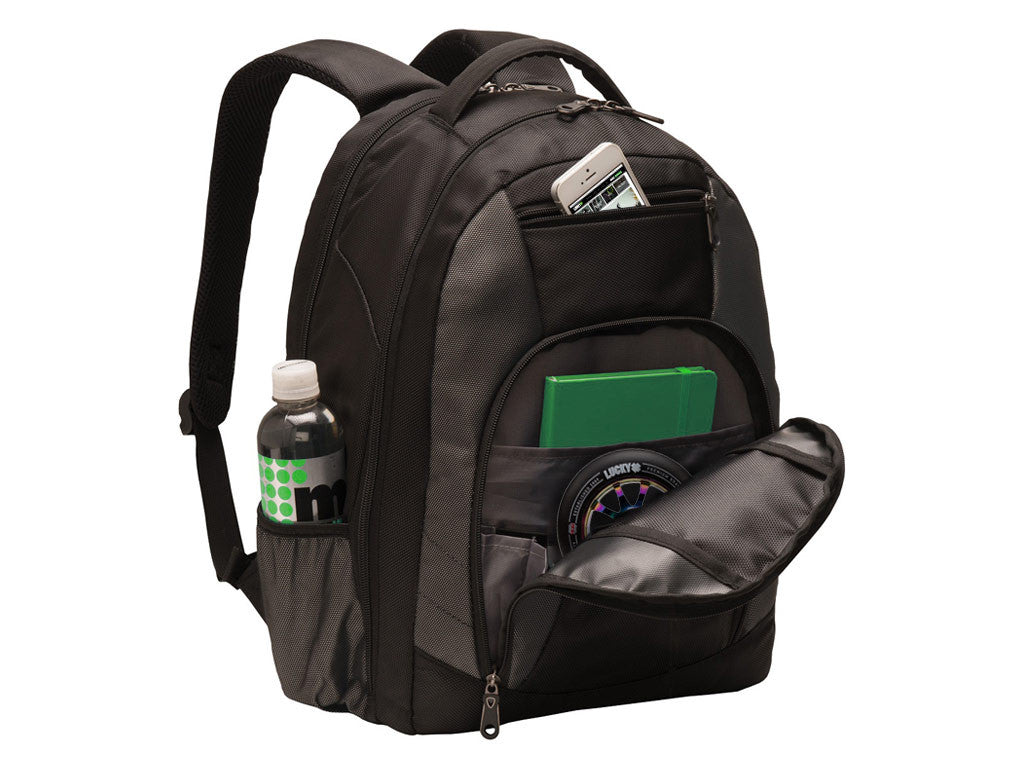 lucky-prospect-logo-travel-backpack-rucksack-schwarz image 2